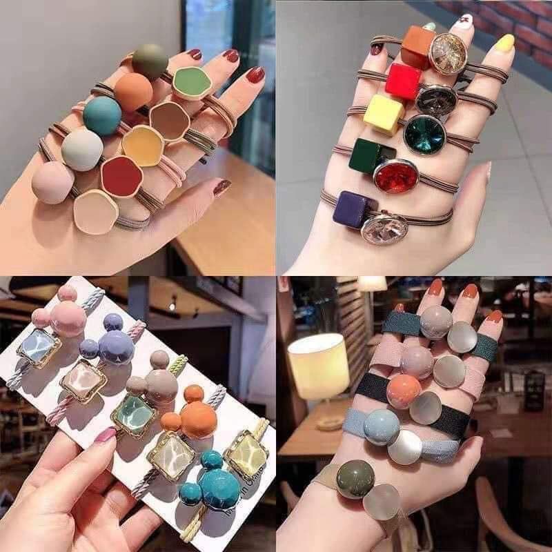 Sét 20 Chun buộc tóc cho mẹ và bé phong cách hàn quốc