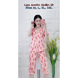 Đồ bộ pijama lụa satin lửng loại đẹp