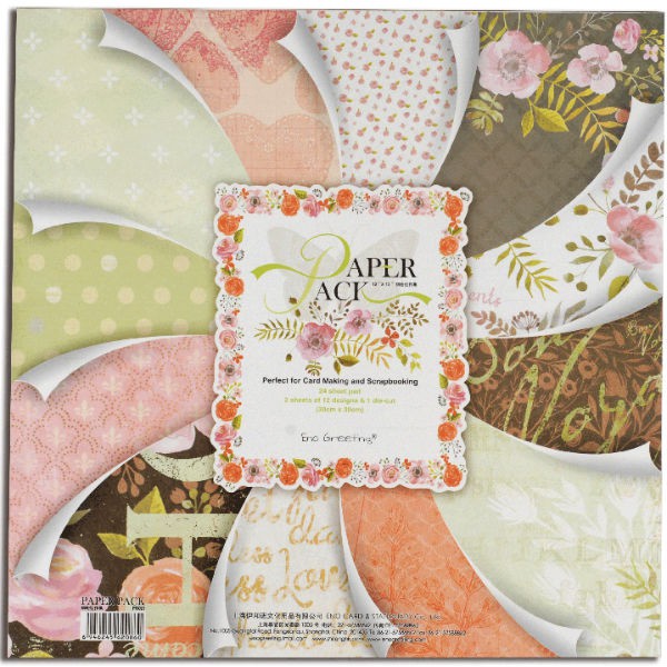 TẬP 25 TỜ GIẤY BÌA TRANG TRÍ ALBUM/SCRAPBOOK KHỔ 30X30CM PS021