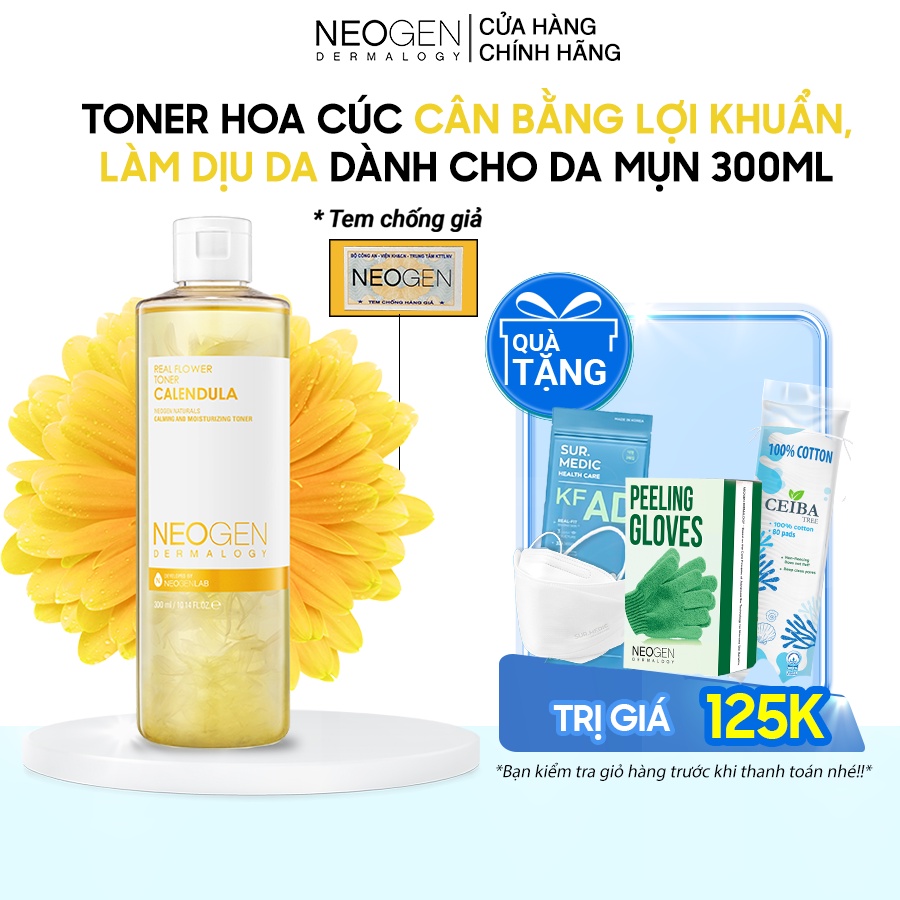 Toner Hoa Cúc Cân Bằng Lợi Khuẩn, Làm Dịu &amp; Cấp Ẩm Cho Da Mụn Nhạy Cảm Neogen Dermalogy 300ml