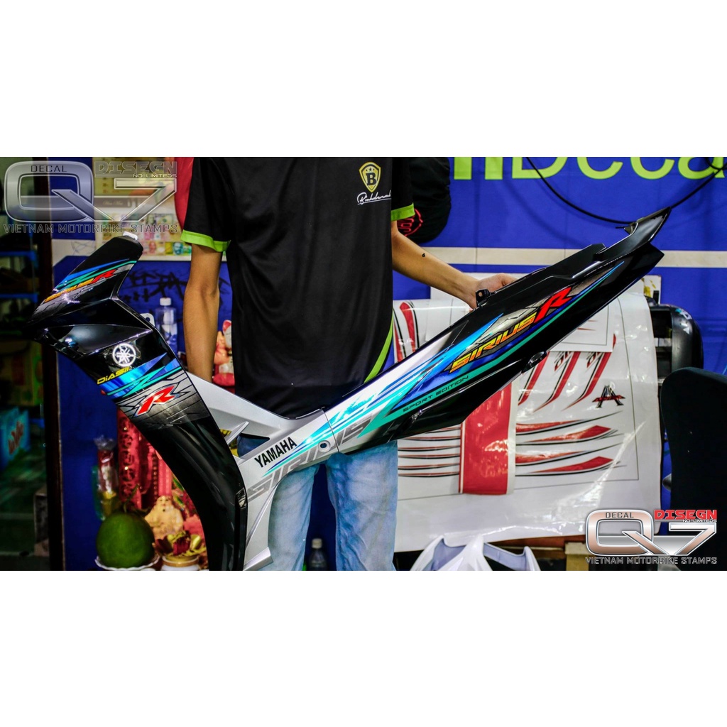 Tem Rời Sirius 110 Xanh Đen Bạc