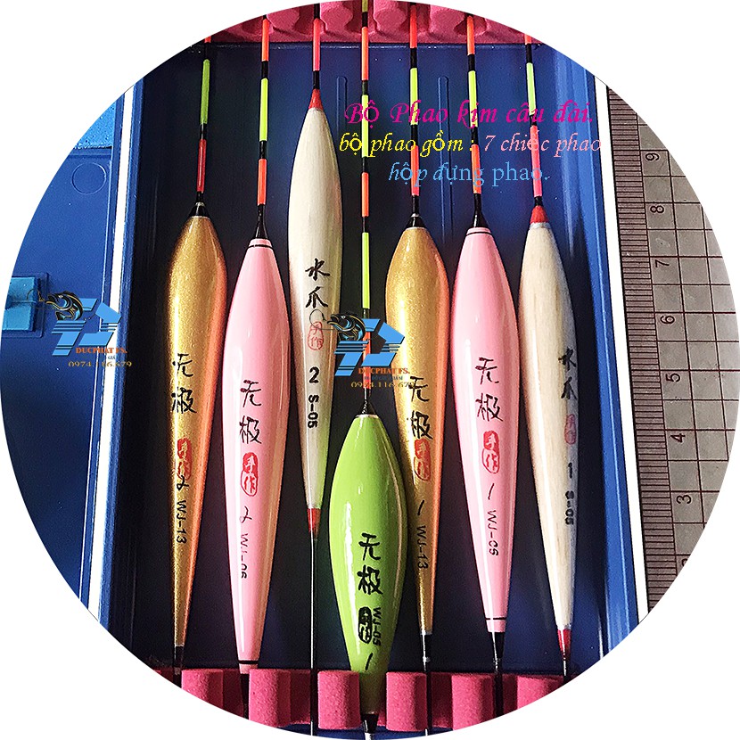 BỘ HỘP PHAO KIM CÂU ĐÀI, CÂU CÁ, NHIỀU MÀU ! ( 6 phao ngày + 1 phao đêm)