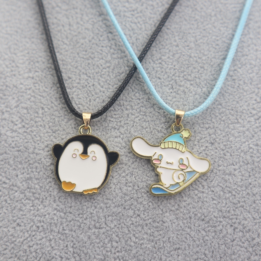 Set 2 Vòng cổ Mặt Hình Động Vật Hoạt Hình Bằng Hợp Kim Nhiều Màu Sắc Cho Nữ