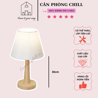 Đèn ngủ để bàn thân gỗ phong cách Châu Âu l Đèn ngủ để bàn điều chỉnh nhiệt độ , phong cách vintage , derco phòng