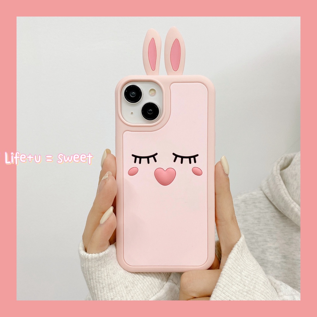 Ốp Điện Thoại Mềm Chống Rơi Họa Tiết Thỏ Hoạt Hình Cho iPhone 14 14pro max 13 12PRO max 11pro max 7Plus