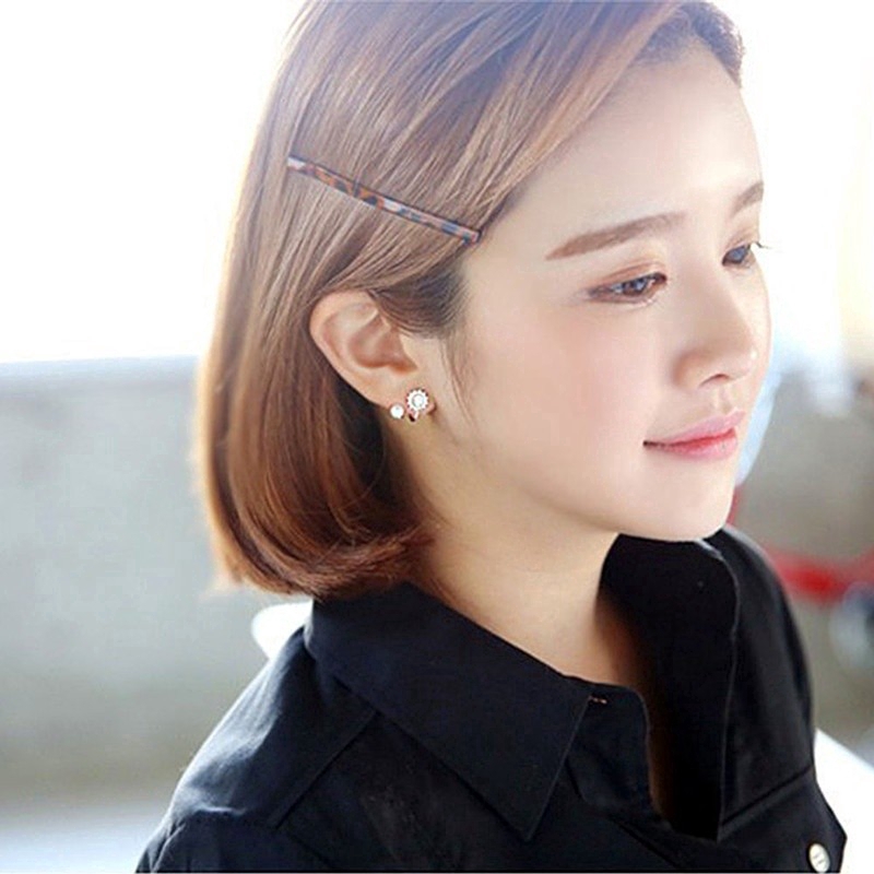 Exquisite Cute Full Diamond Snowflake Sweet Pearl Stud Earrings Girl Student