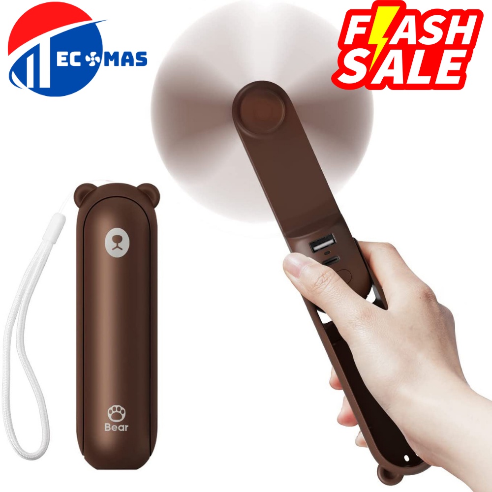 Quạt cầm tay mini tích điện đa năng Bumas BF03 - Chính hãng, Quạt cầm tay kiêm sạc dự phòng, đèn pin tiện lợi ( CÓ SẴN)