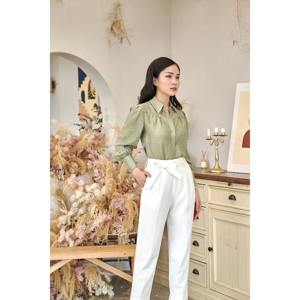 [Mã WABRAPR20 giảm 15% đơn 149k] [Mã FASHIONMALLT4 giảm 15% đơn 150k] Áo kiểu nữ May's House Designer lụa tay bồng