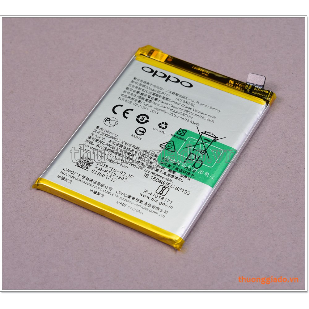 Pin zin Oppo Reno 2 BLP717 3950, 4035 mAh MỚI 100% - Bảo hành 6 tháng