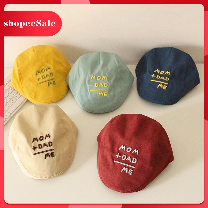 Nón beret họa tiết chữ cho bé trai và bé gái