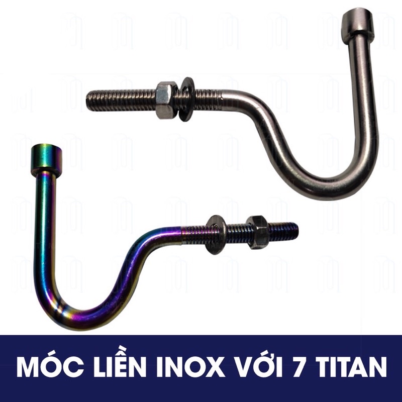 Móc Treo Đồ Xe hai bên không có khóa gạt Inox hoặc Titan 7 màu dành cho mọi loại xe