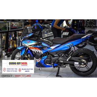 Tem trùm exciter 150 xanh GP cá mập shark, tem exciter 150, team trùm exciter 150, tem xe exciter 150, team trùm ex 150,