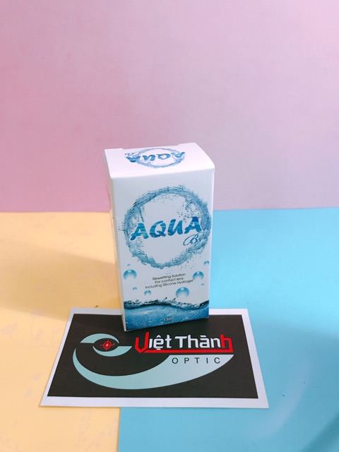 Nước ngâm lens và nước nhỏ mắt kính áp tròng chính hãng Hàn quốc Aqua