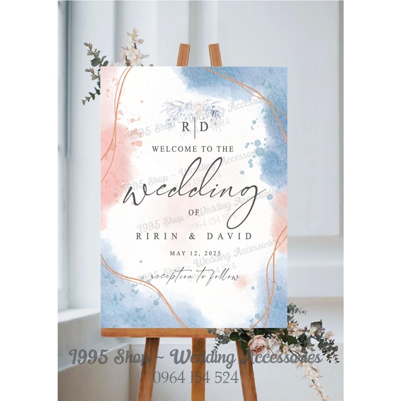 Bảng tên cưới để cổng, bảng welcome đón khách