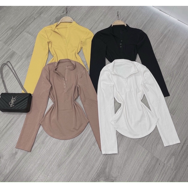[Mã 11FASHIONSALE1 giảm 10K đơn 50K] Áo thun body vạt bầu tay dài cổ V | BigBuy360 - bigbuy360.vn