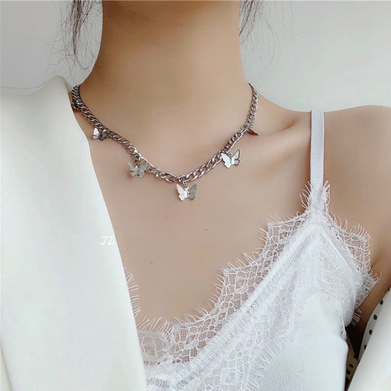 Dây Chuyền Thép Titan Mặt Hình Bươm Bướm Xinh Xắn Cho Nữ