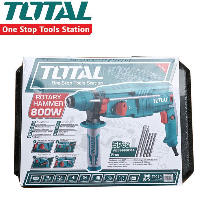 MÁY KHOAN BÊ TÔNG 3 CHỨC NĂNG TOTAL 800W ( 2021 ) TH308268