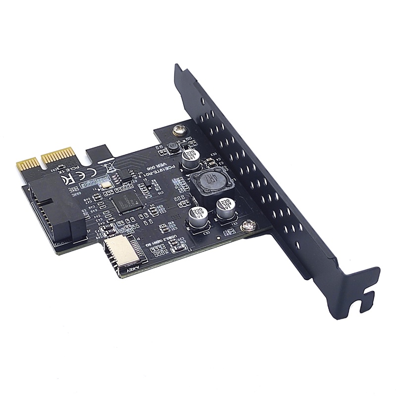 Mới Card Mở Rộng PCIe 2.0 X1 USB 3.2 Gen1 19Pin + Type-C USB3.2 5Gbps Thẻ