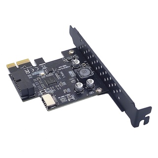 Mới card mở rộng pcie 2.0 x1 usb 3.2 gen1 19pin + type-c usb3.2 5gbps thẻ