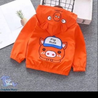Áo gió quảng châu hình con lợn cho bé