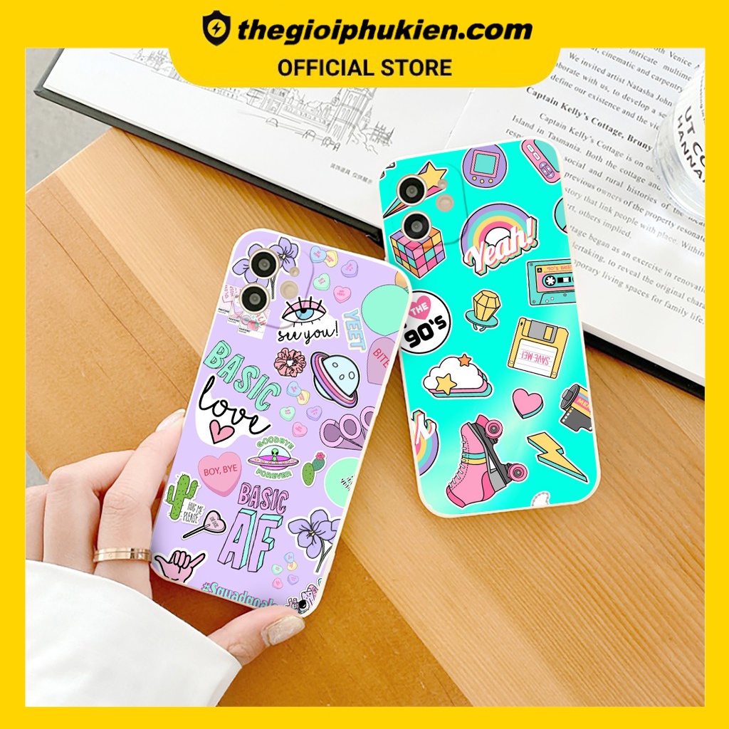 Ốp iphone - Ốp lưng iphone cạnh vuông phong cách retro dành cho ip 6 đến 14promax - ng086