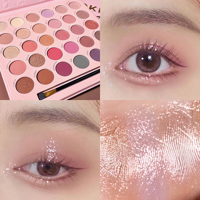 Bảng Phấn Mắt ErshiQi 30 Màu Lì Lấp Lánh Trang Điểm Chuyên Nghiệp