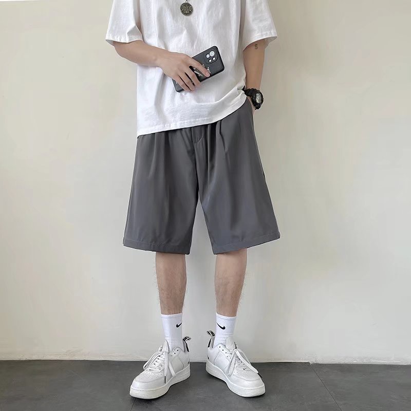 Quần Short Nam Vải Lụa Lạnh Màu Trơn Thời Trang Hàn Quốc Simple Fashion quần đùi nam quần đùi nam mặc nhà from rộng bigsize quần đùi bé gái