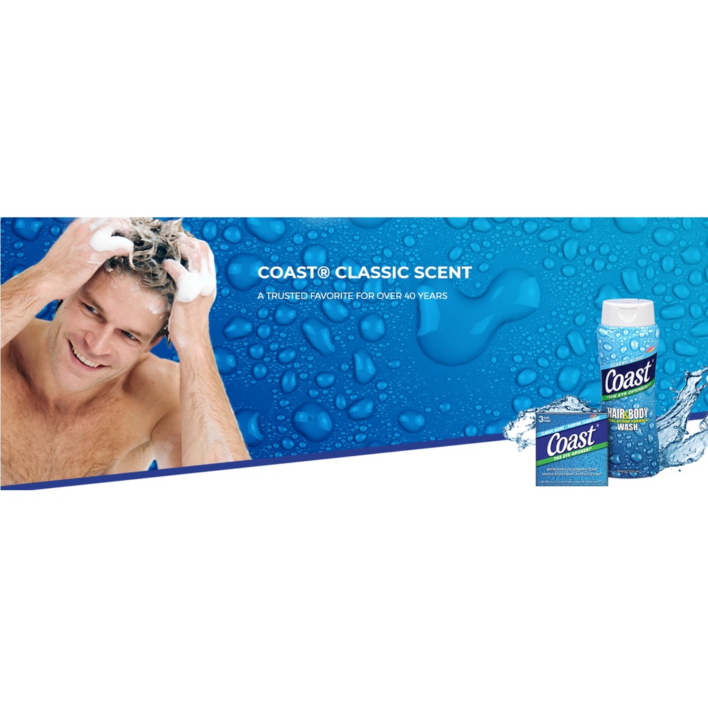 COAST Hair & Body Wash - Sữa tắm gội 2 in 1 dành cho nam 532 ml