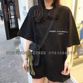 [ HÀNG CÓ SẴN ] [ HÀNG CÓ SẴN ] ÁO THUN TAY LỠ NOBODY TÚI NGỰC HOT HIT