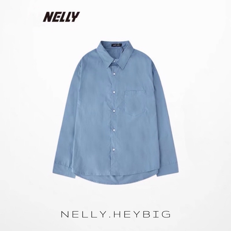 Áo sơ mi dài tay 4452 Nelly Heybig form rộng dành cho nam và nữ 45