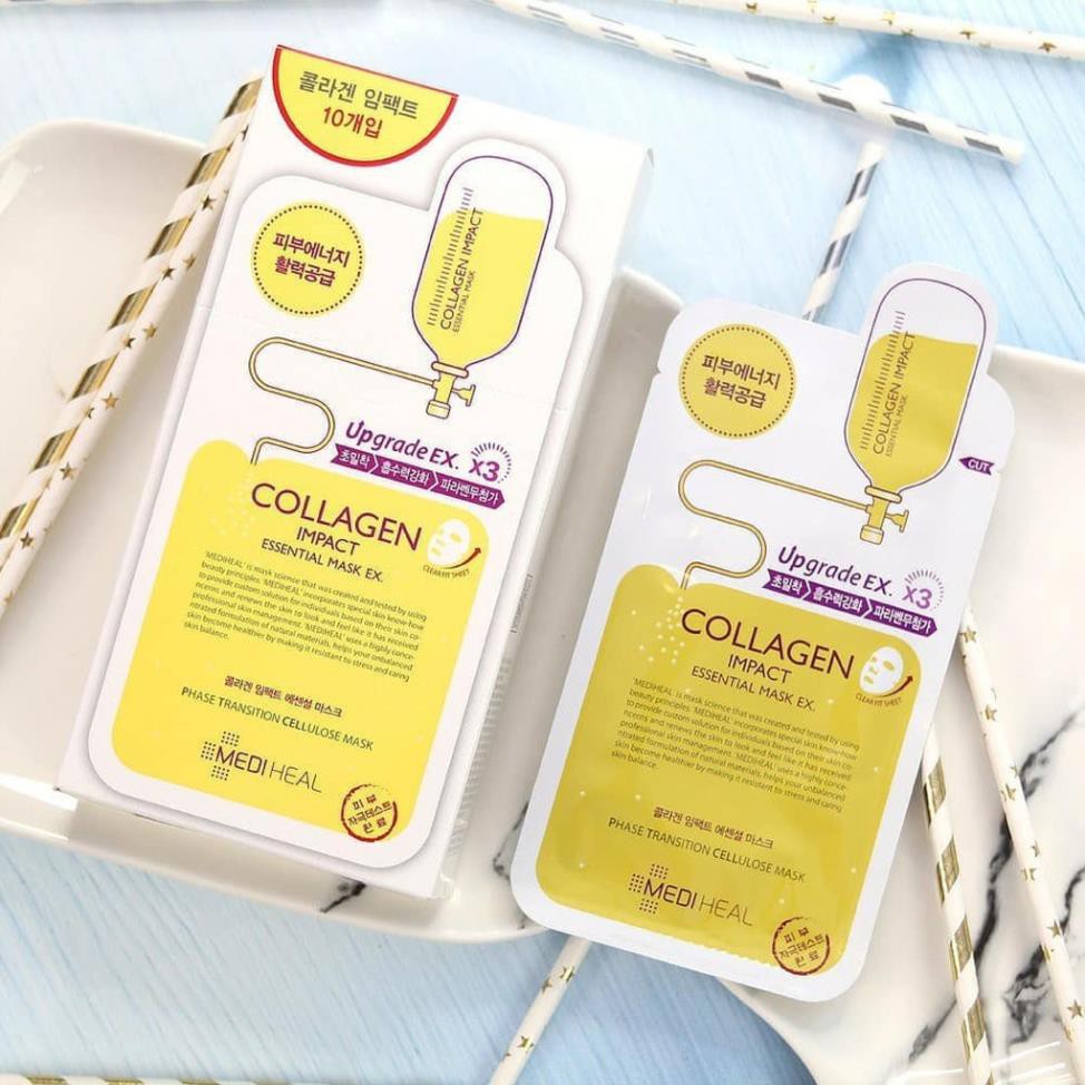 [Bán Buôn/ Sỉ] Mặt nạ ngừa lão hóa Mediheal Collagen Impact Essential Mask EX 24ml - Hộp 10 miếng