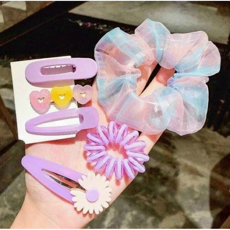 Set kẹp và chun tóc siêu dễ thương tiện lợi!