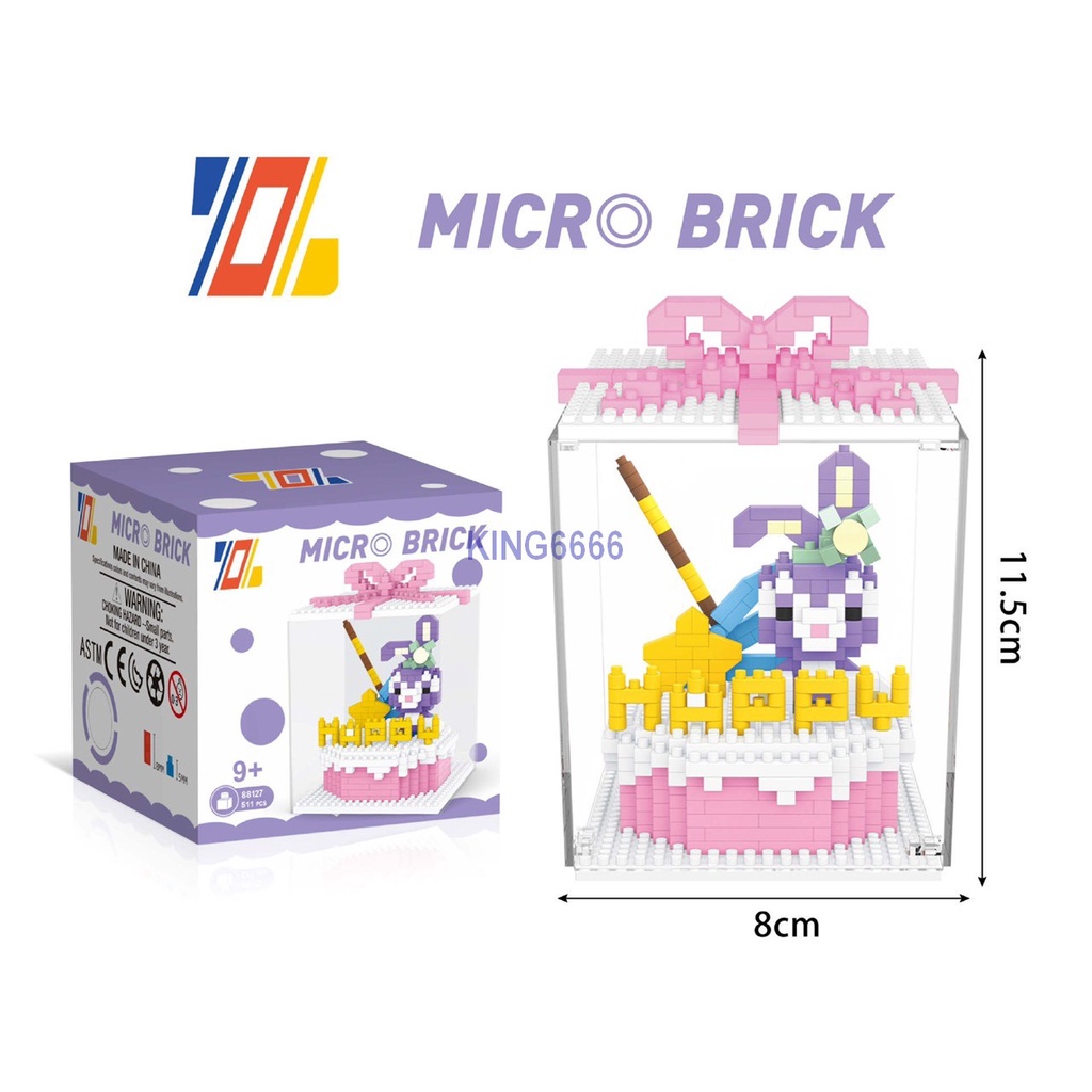 Lắp ráp bánh kem sinh nhật thỏ stella lou vịt donal gấu đồ chơi Xếp hình nanoblocks nano 3d cho bé Chuẩn Mẫu
