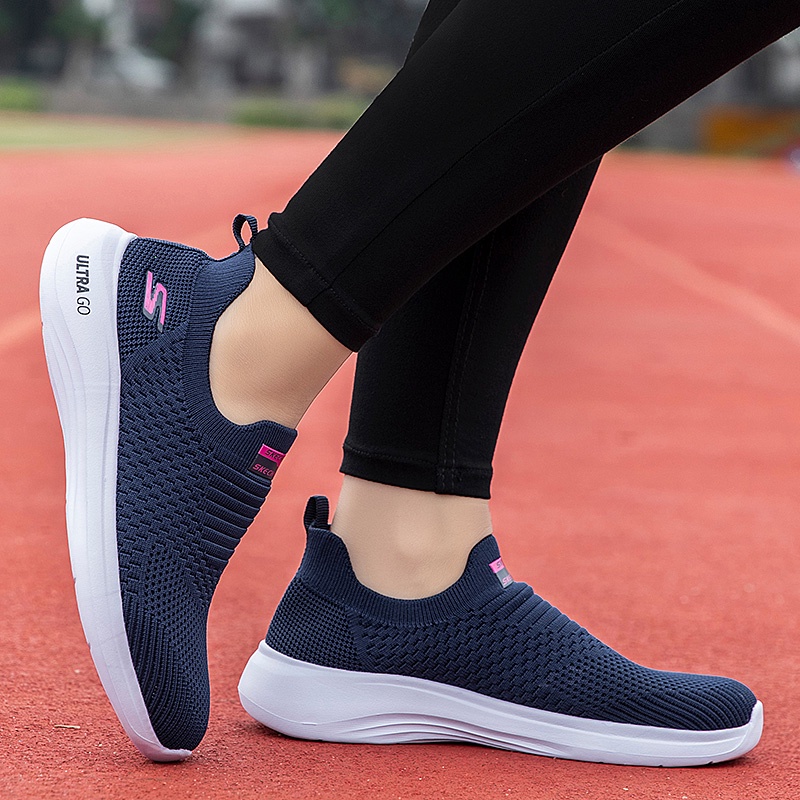 Giày Thể Thao Skechers_Giày Đế Mềm Phối Lưới Thoáng Khí Thoải Mái Cho Nữ
