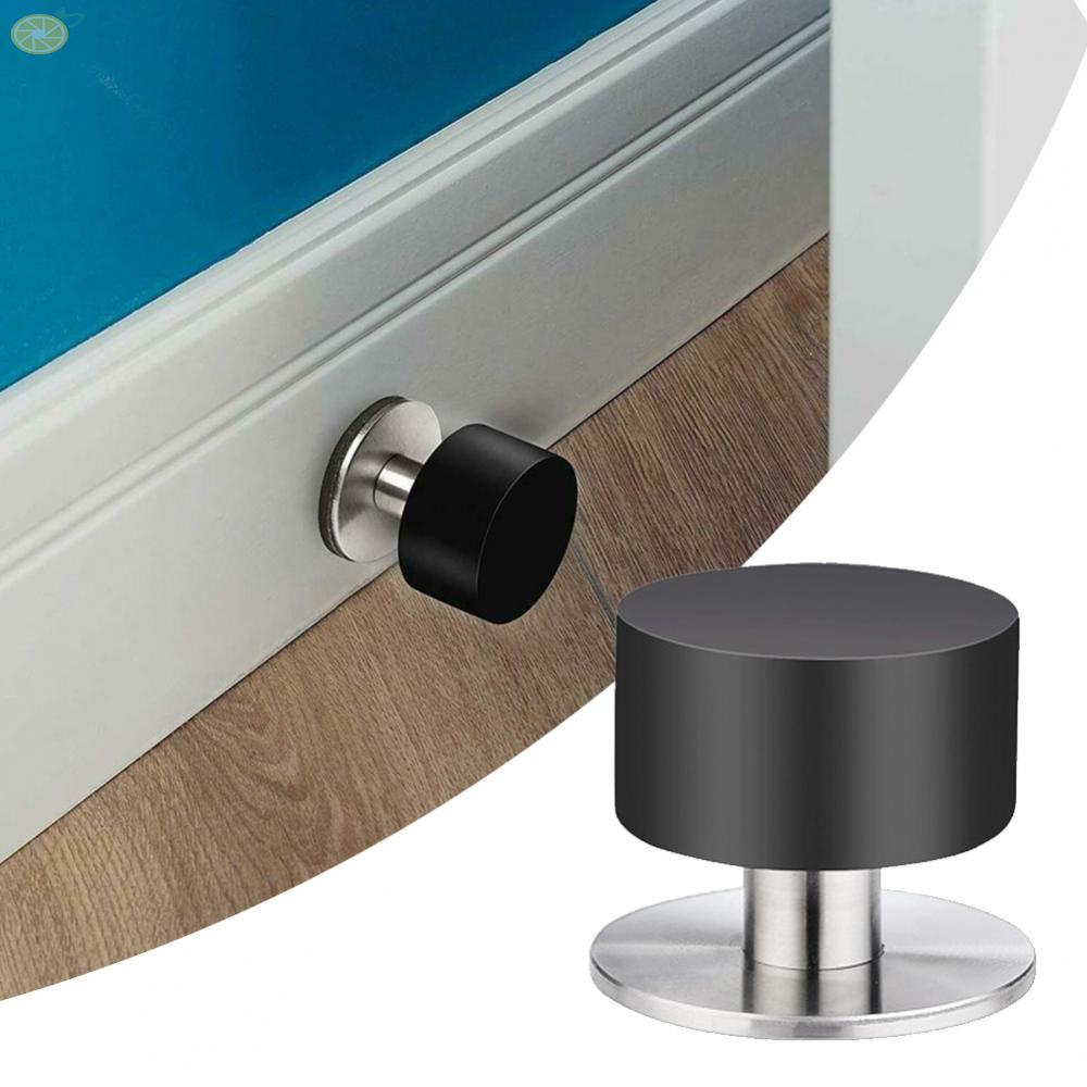 【VARSTR】Door Stop Non Punch Stainless Steel Versatility 4.5*4cm Black Rubber Side Tables