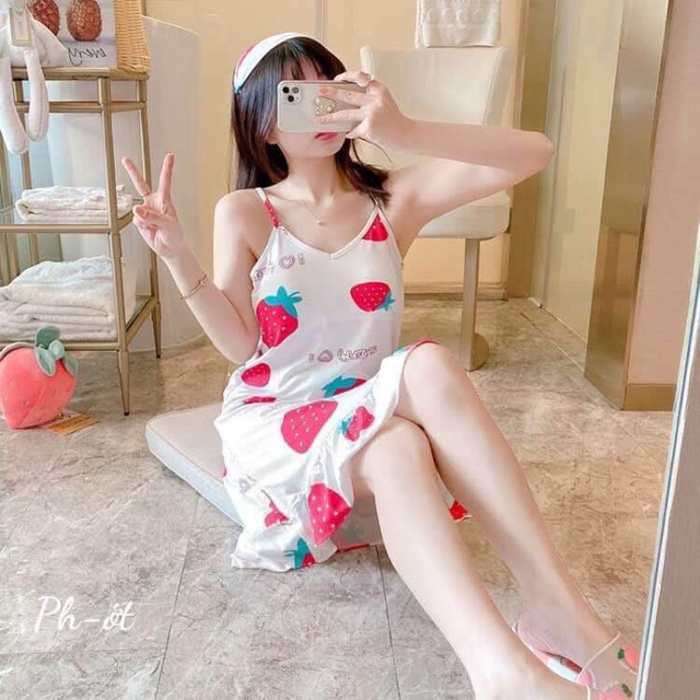 VÁY NGỦ HÌNH SIÊU CUTE ( chất cotton QC )