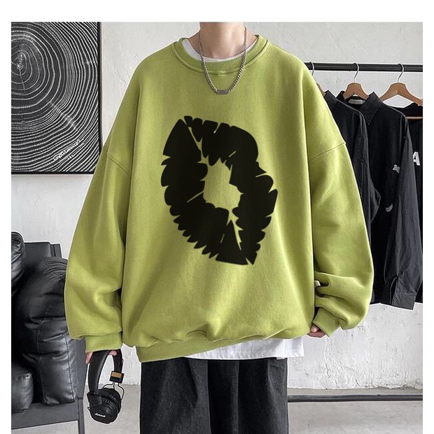 [ Mã 12FASHIONSALE1 giảm 10K đơn 50K ] Áo sweater nỉ cổ tròn dài tay nam nữ họa tiết APSR Môi đen | BigBuy360 - bigbuy360.vn