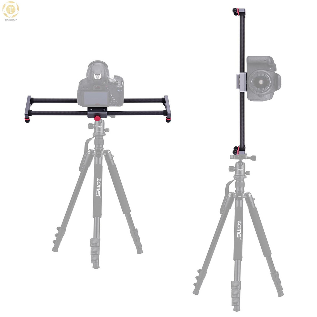 Shipped within 12 hours】 Photography Camera Slider Carbon Fiber Dolly Video Stabilizer Rail 40cm/15.7inch Compatible with Nikon Canon Sony DSLR Camera Camcorder Smartphones Camera Slider [TO]
