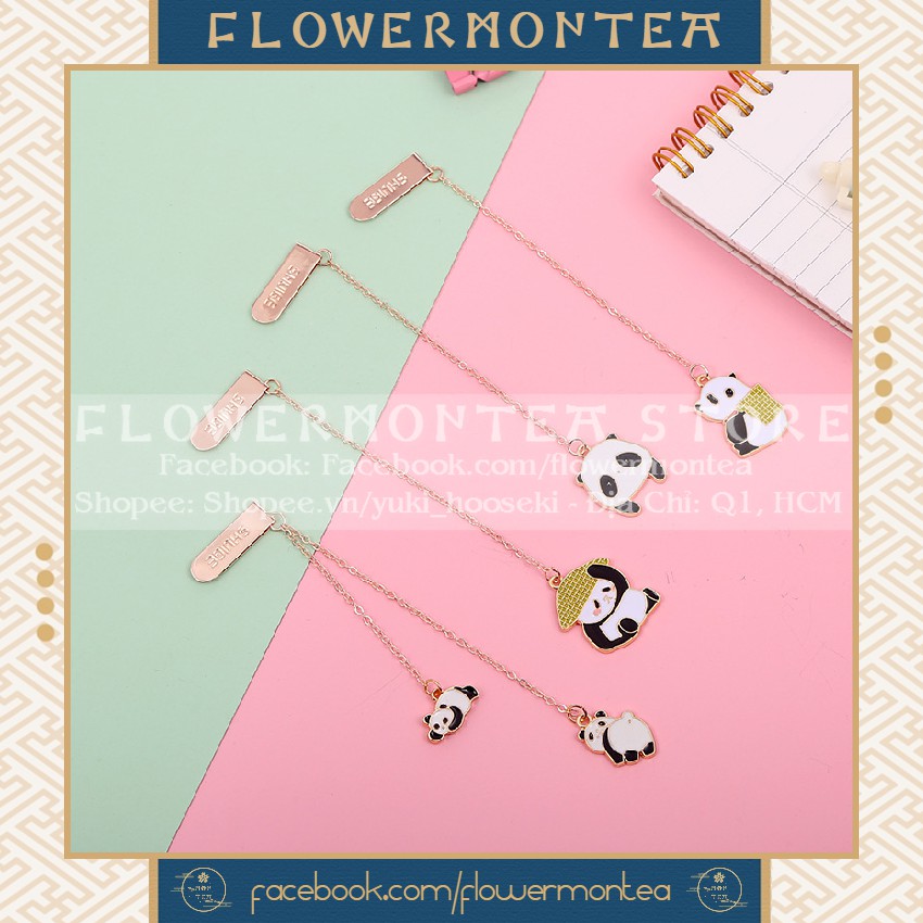 Thẻ Đánh Dấu Sách | Bookmark Dây Kim Loại - Panda | Gấu Trúc