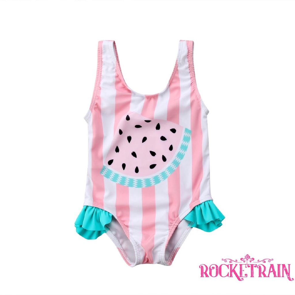 Đồ bơi liền thân in hình dưa hấu đáng yêu cho bé gái
