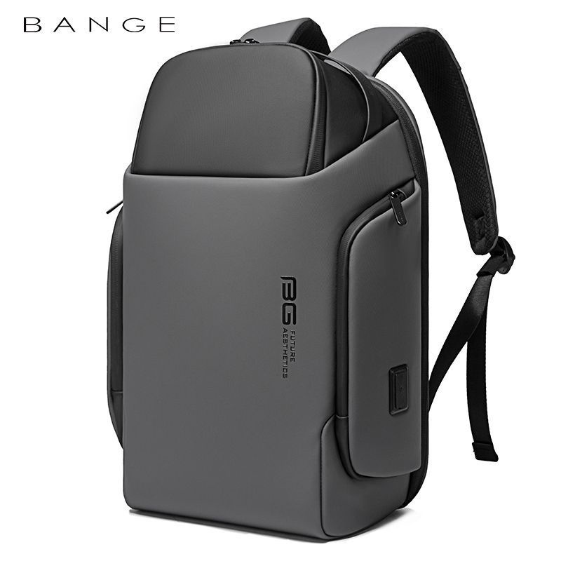 BANGE Ba lô đựng laptop chống nước chống sốc sức chứa lớn 15.6 inch có cổng USB thời trang cho nam