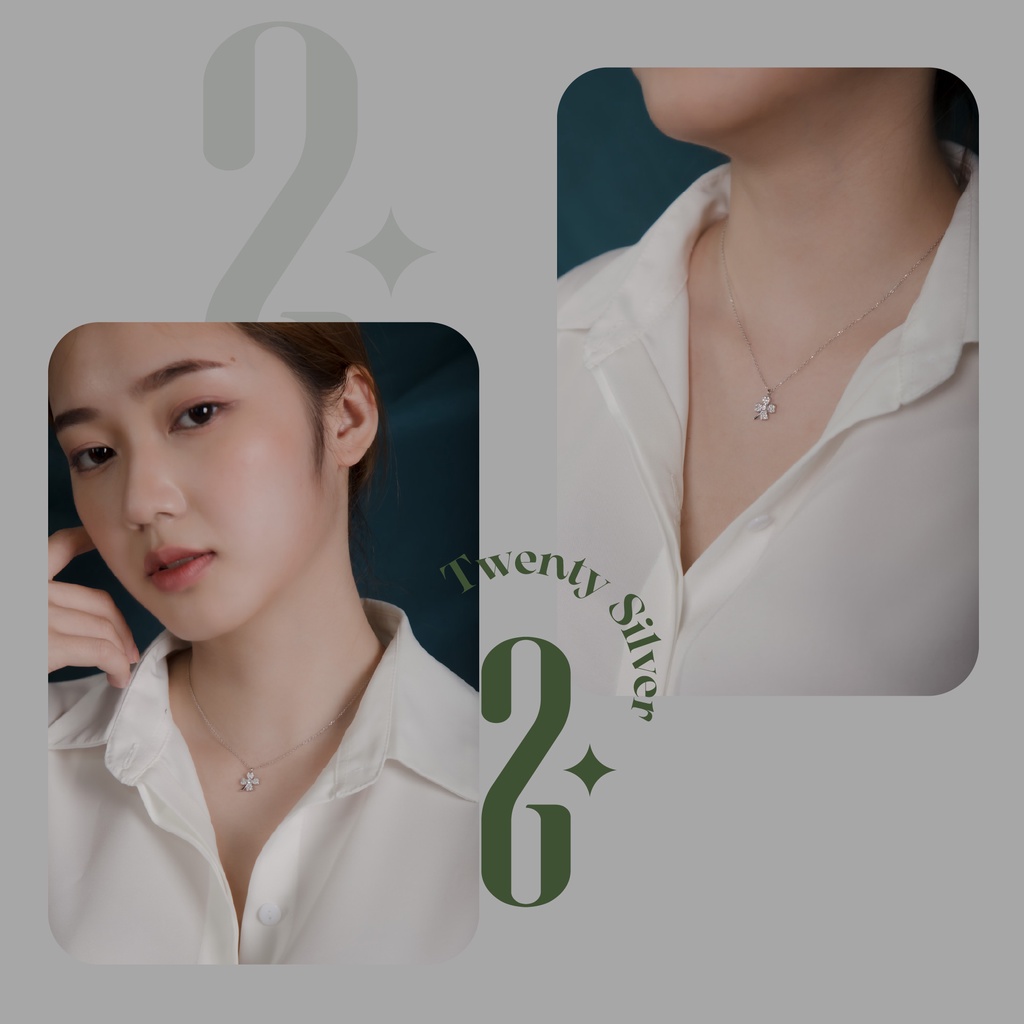 Dây Chuyền  Nữ Bạc S925  Lucky Charm VCARD7952. Vòng Cổ Nữ Bạc 20Silver