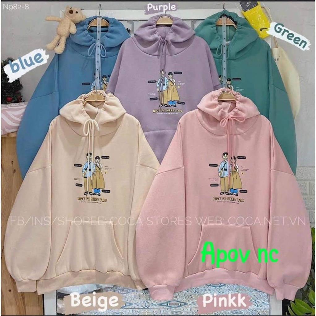 Áo khoác nam nữ nỉ ngoại hoodie tay cánh dơi couple Nice to meet u