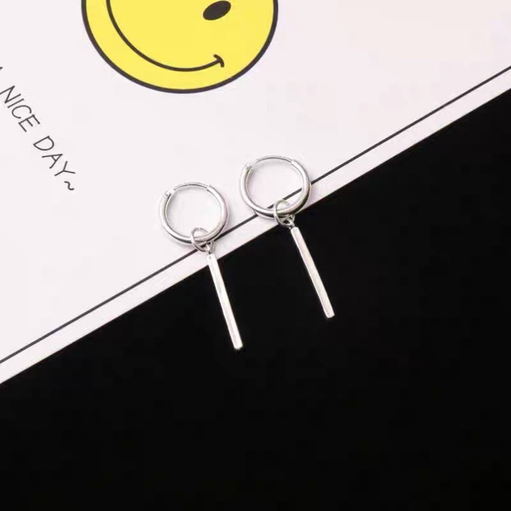 Bông tai, Khuyên tai nam nữ dáng tròn trơn thả phong cách hàn quốc đơn giản, Cá tính, Unisex, 1 chiếc
