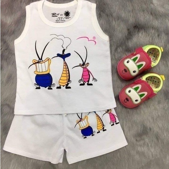 ĐỒ BỘ BA LỖ 100% COTTON MÀU TRẮNG DÀNH CHO BÉ TRAI VÀ BÉ GÁI NHIỀU HÌNH