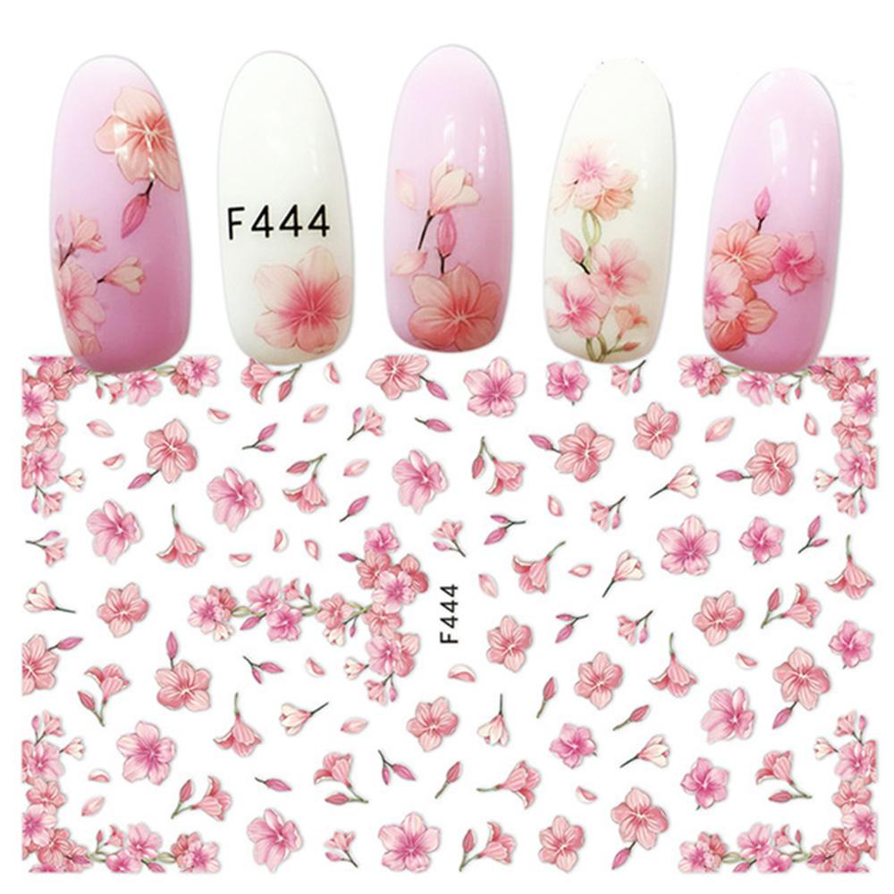 ❦ME❦ Nail Art Decor Nail Art Sticker Simple Flower Design Pink 3D Sakura Cherry Blossoms DIY For Manicure Summer Sliders Water Transfer