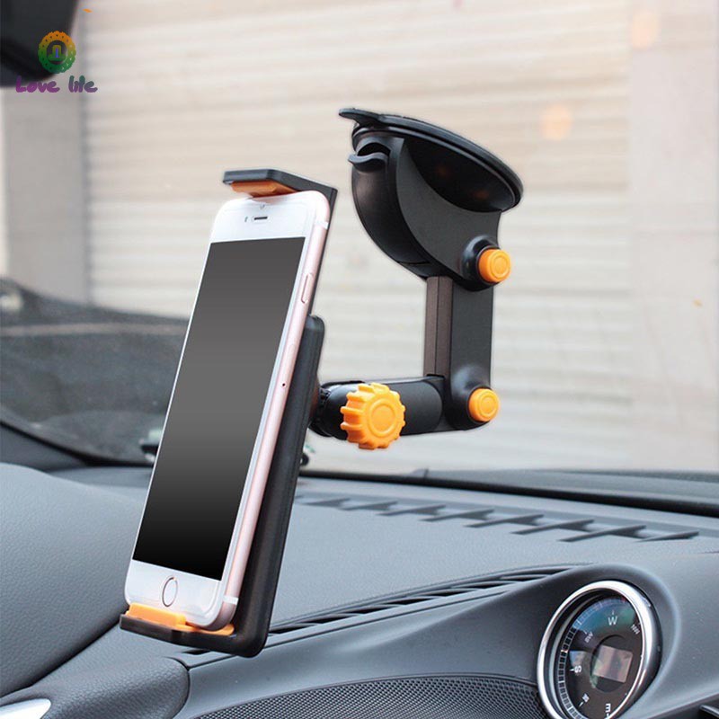 Giá giữ điện thoại iPhone/máy tính bảng iPad/thiết bị GPS có khớp khuyên xoay 360 gắn bảng đồng hồ/kính chắn gió xe hơi