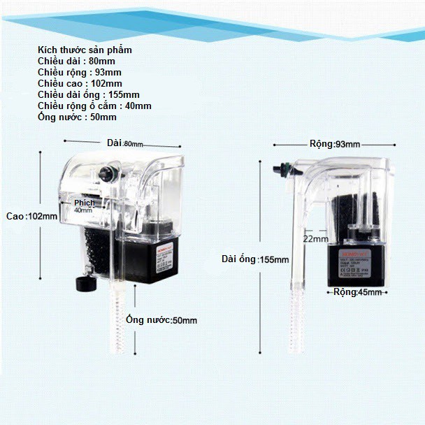 Thiết bị lọc nước bể cá 3 trong 1