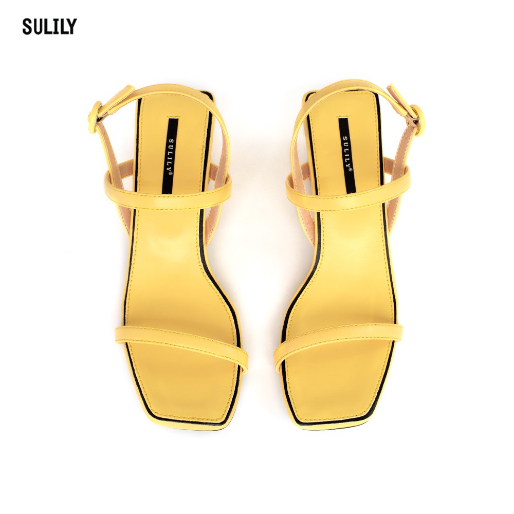 Giày Sandal Gót Trụ 5 phân Sulily SGT1-II20 màu vàng