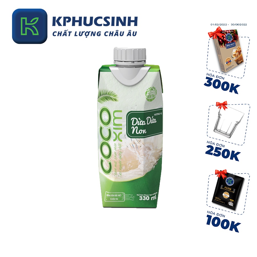 Nước dừa Cocoxim dứa non 330 ml KPHUCSINH - Hàng Chính Hãng